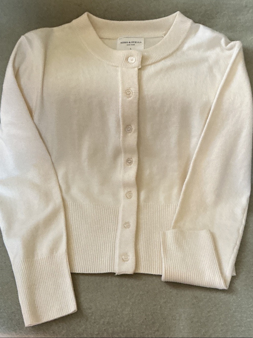 Soho Cream Button-Front Cardigan